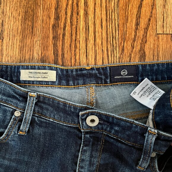 AG Adriano Goldschmied Women Low Rise Slim Straight The Stevie Cuffed Jeans 32 - Picture 5 of 11